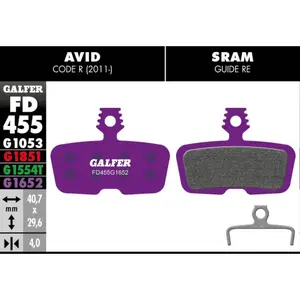 Brake pad Galfer Avid Code R 2011 - Guide Re