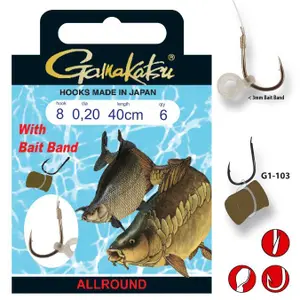 Hook Gamakatsu Bait Band Rig G1-103 40 cm image-0