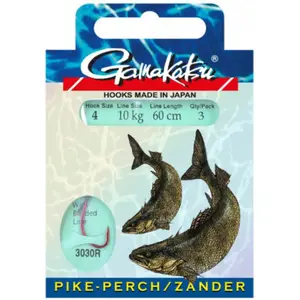 Pack of 3 hooks Gamakatsu Pike-Perch LS-3030 60 cm image-0