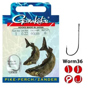 Gancho Gamakatsu Worm 36 1/60 cm (x6) image-0