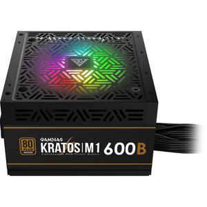 Boîtier d'alimentation ATX Gamdias Kratos M1-600B RGB - 600W Bronze image-1