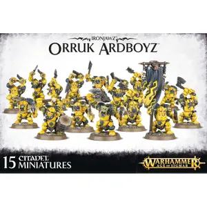 Set of 15 figurines Games Workshop Warhammer AoS - Ironjawz Orruk Ardboyz image-0