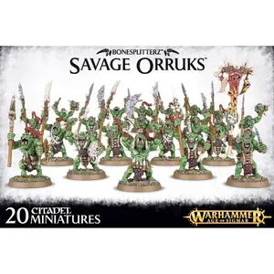 Pack of 20 figurines Games Workshop Warhammer AoS - Bonesplitterz Savage Orruks image-0