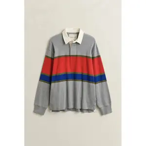 Thick Long Sleeve Polo Gant Rugger stripe image-1