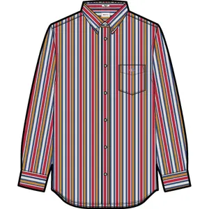 Long-sleeved poplin shirt Gant multistripe image-1