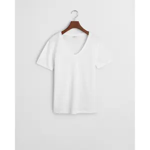 Women’s Linen V-Neck T-Shirt Gant image-1