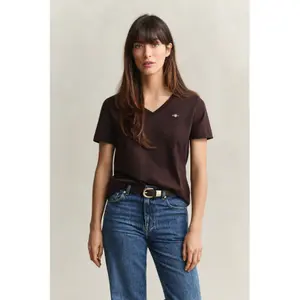 Women's V-neck T-shirt Gant Shield image-4