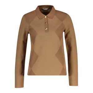 Women's long-sleeved polo shirt Gant Argyle image-0