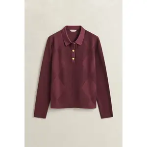 Women's long-sleeved polo shirt Gant Argyle image-1