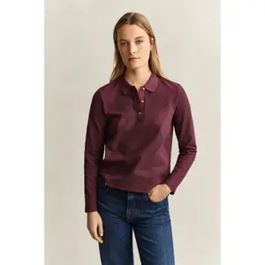Women's long-sleeved polo shirt Gant Argyle image-2