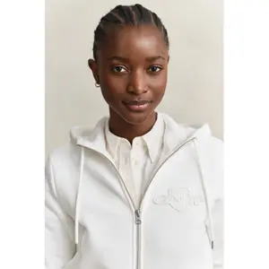 Regular Zip Hooded Sweatshirt for Women Gant Tonal Shield image-1