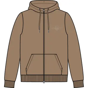 Regular Zip Hooded Sweatshirt for Women Gant Tonal Shield image-1