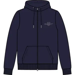 Regular Zip Hooded Sweatshirt for Women Gant Tonal Shield image-6