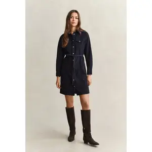 Velvet shirt dress for women Gant image-2