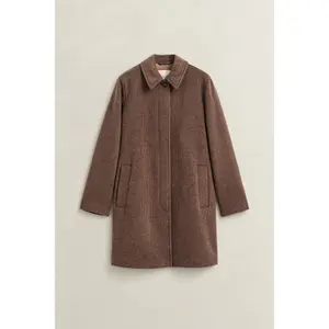 Women's Checked Pattern Wool Blend Coat Gant image-1