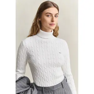 Women's Stretch Cotton Knit Turtle Neck Sweater Gant image-1