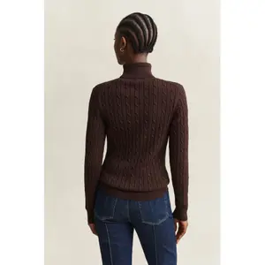 Women's Stretch Cotton Knit Turtle Neck Sweater Gant image-5