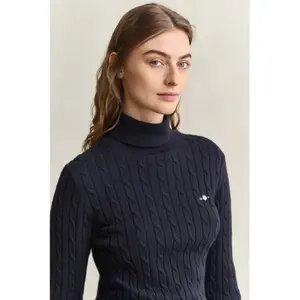 Women's Stretch Cotton Knit Turtle Neck Sweater Gant image-1