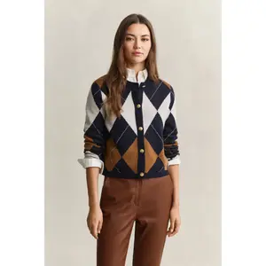 Women's Diamond Pattern Cardigan Gant image-2