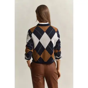 Women's Diamond Pattern Cardigan Gant image-3