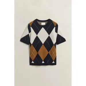Women's wool crew neck jumper Gant Argyle image-1