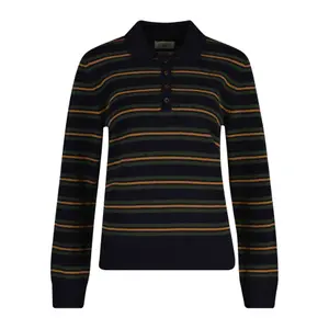 Women's Long Sleeve Striped Lambswool Polo Gant Rugger image-0