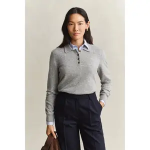 Women's Long Sleeve Lambswool Polo Gant Rugger image-2