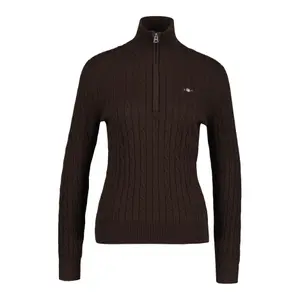 Women's Stretch Twisted Cotton Knit Half-Zip Pullover Gant image-0