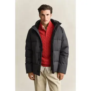 Flannel Hooded Puffer Jacket Gant image-2