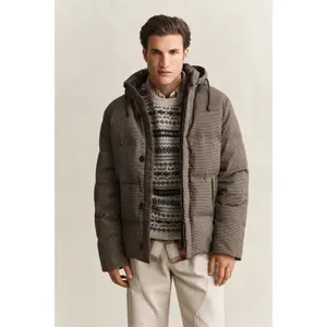Flannel Hooded Puffer Jacket Gant image-2