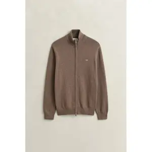 Zip-Up Cotton Knit Cardigan Gant image-1