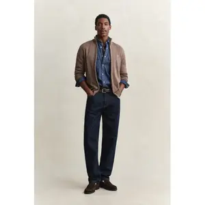 Zip-Up Cotton Knit Cardigan Gant image-4