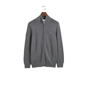 Zip-Up Cotton Knit Cardigan Gant image-0