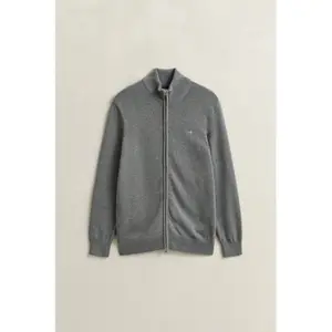 Zip-Up Cotton Knit Cardigan Gant image-1
