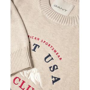 Sweter z haftem Gant Graphic C-neck image-1