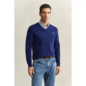 Cotton V-neck top Gant Classic image-4