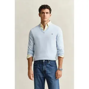 Cotton V-neck top Gant Classic image-4