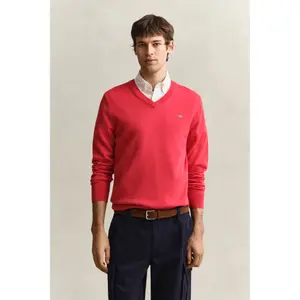 Cotton V-neck top Gant Classic image-4