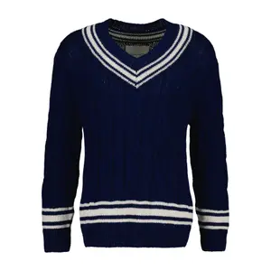 Mercerized Cotton V Neck Pull Gant image-0