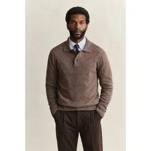 Long Sleeve Polo in Marled Wool Blend Gant image-2