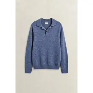 Long Sleeve Polo in Marled Wool Blend Gant image-1