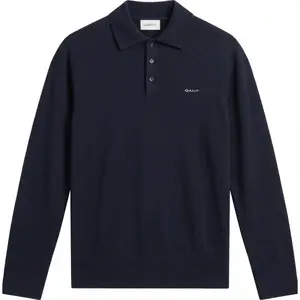 Long Sleeve Cotton and Cashmere Polo Gant image-0