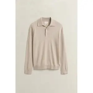 Extra-Fine Merino Wool Long Sleeve Polo Gant image-1