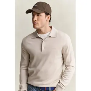 Extra-Fine Merino Wool Long Sleeve Polo Gant image-2