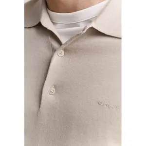 Extra-Fine Merino Wool Long Sleeve Polo Gant image-3