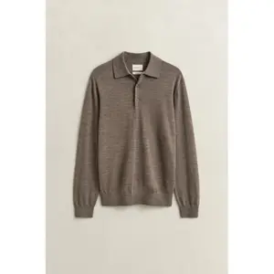 Extra-Fine Merino Wool Long Sleeve Polo Gant image-1