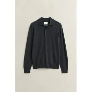 Extra-Fine Merino Wool Long Sleeve Polo Gant image-1