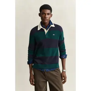 Long Sleeve Striped Lambswool Polo Gant Rugger image-2