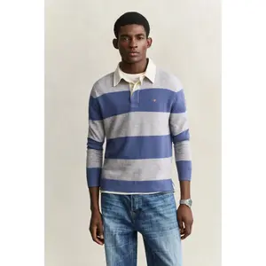 Long Sleeve Striped Lambswool Polo Gant Rugger image-2