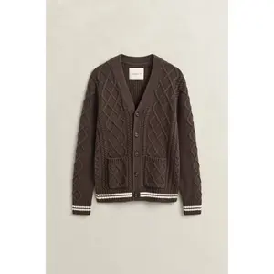 Mixed Wool Cable Knit Cardigan Gant image-1